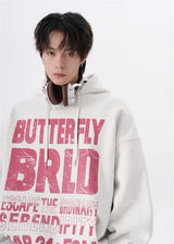 Layered Streetwear Knit Top – American Street Mottled Letter Print Hoodies For Men 2024 New Hip Hop Fashion Hooded Sweatshirt Couple Y2K Vintage Hoodie | Zip Knit Drop #168