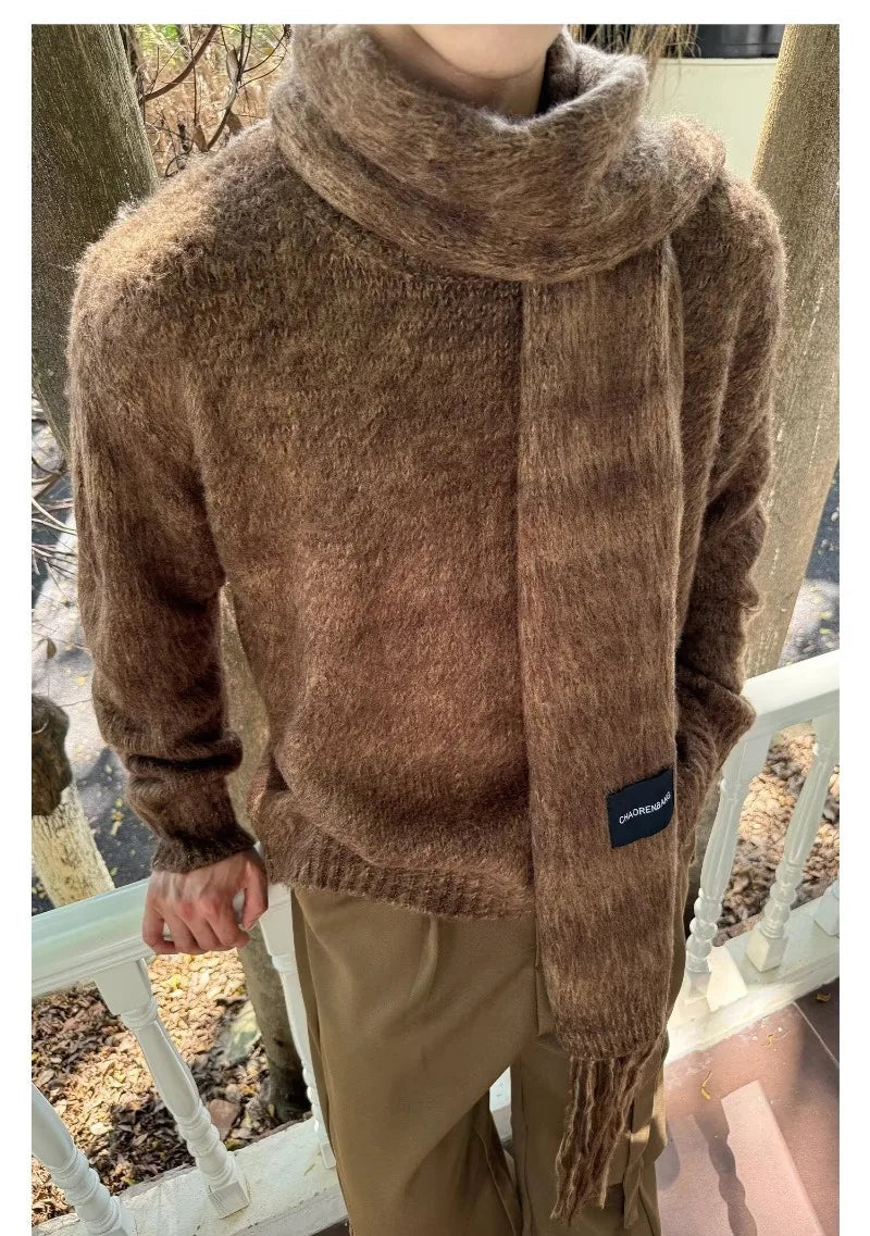 minimalist knit jumper, daily wear essential, trendy urban fashion top for men, layered streetwear look