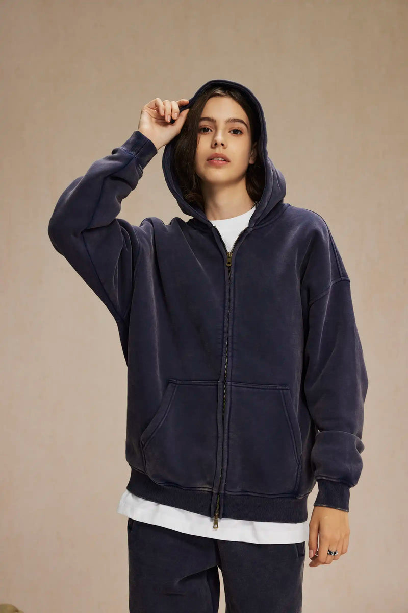 Batik Fleece Zippered Hoodie | Skatercore Style Hoodie