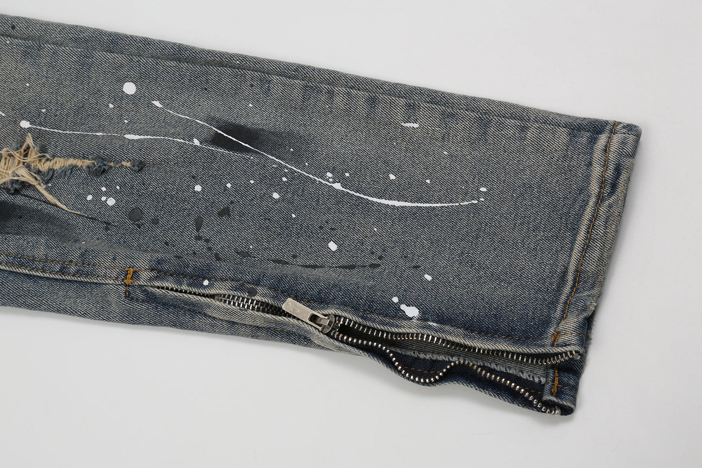 bottom zipper destroyed jeans skinny jeans ripped slim men biker jeans fashion graffiti printed streetwear hip hop pants joggers unique joggers style 663