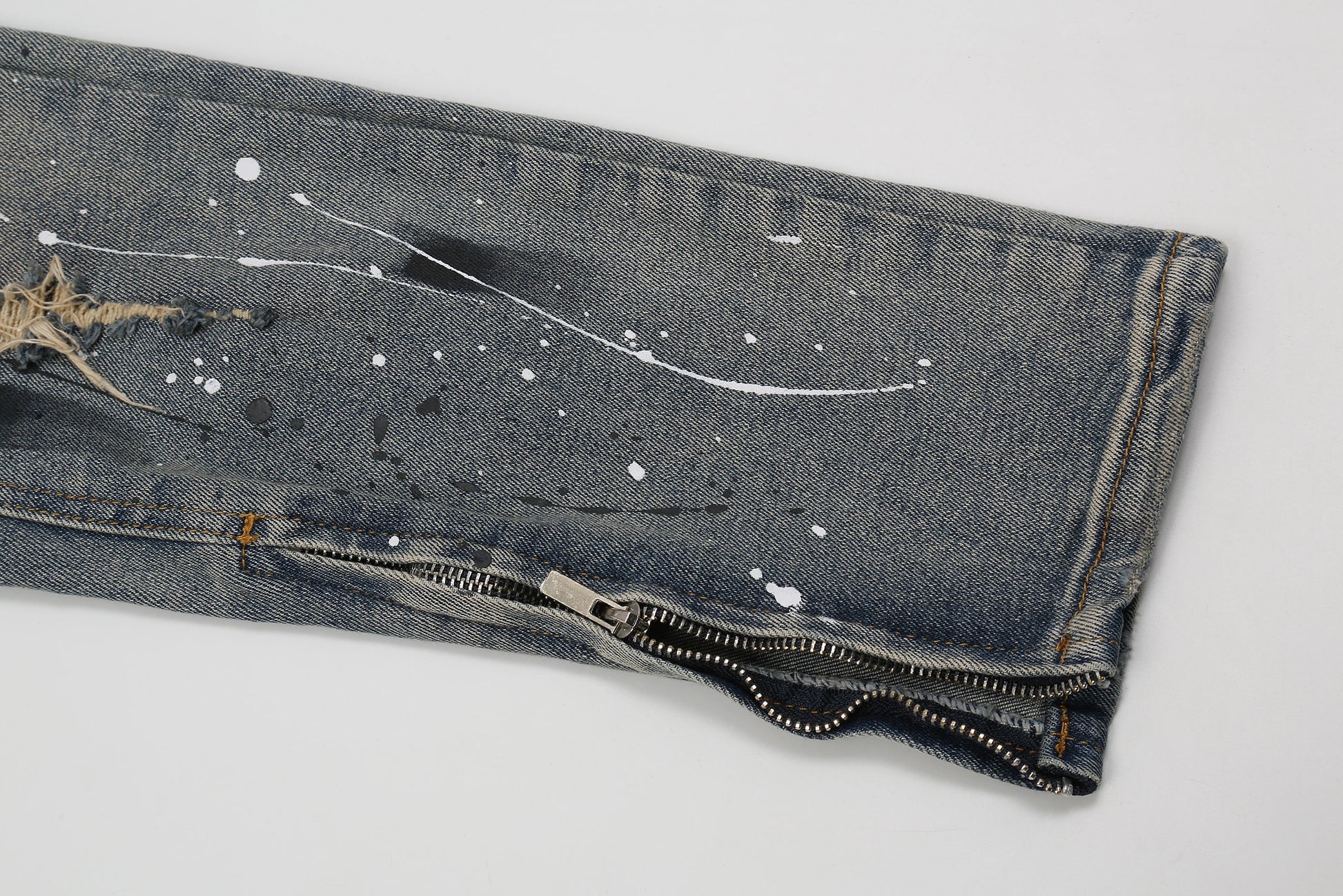 bottom zipper destroyed jeans skinny jeans ripped slim men biker jeans fashion graffiti printed streetwear hip hop pants joggers unique joggers style 663