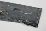 bottom zipper destroyed jeans skinny jeans ripped slim men biker jeans fashion graffiti printed streetwear hip hop pants joggers unique joggers style 663