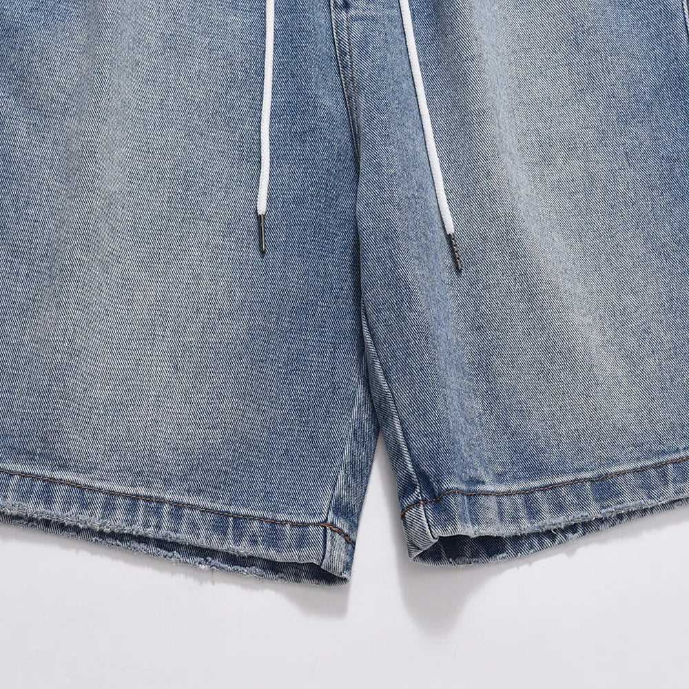frog drift fashion street style best quality loose simple casual clothing streetwear drawstring pants jeans shorts for men women unique jeans style 356