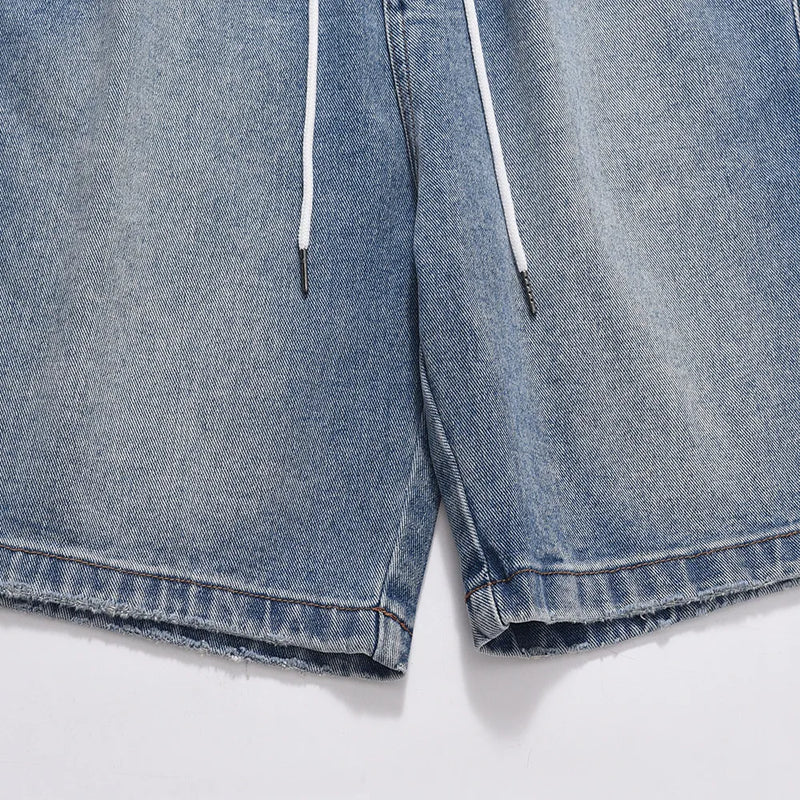 frog drift fashion street style best quality loose simple casual clothing streetwear drawstring pants jeans shorts for men women unique jeans style 356