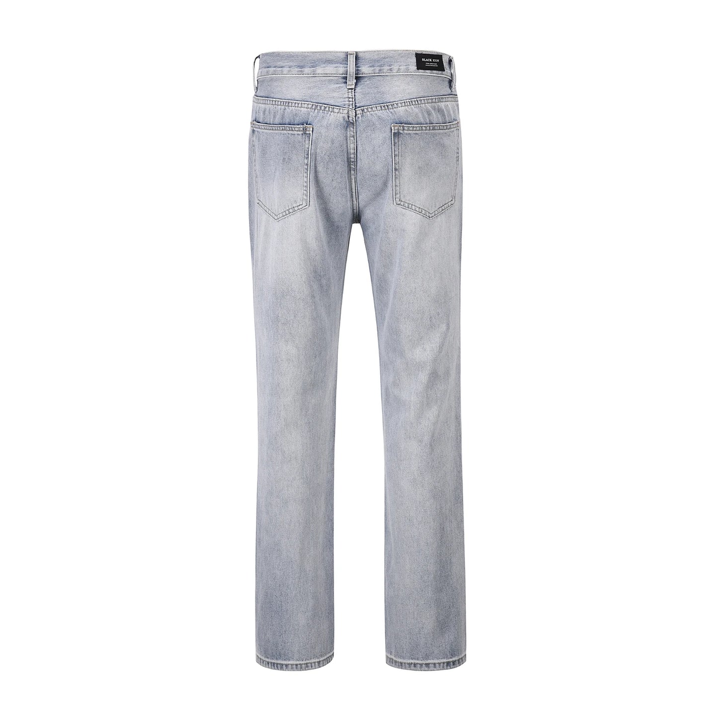 street wear washed hole destroyed skinny jeans denim hip hop blue cylinder male casual slim jeans pants ripped denim trousers stacked flare jeans