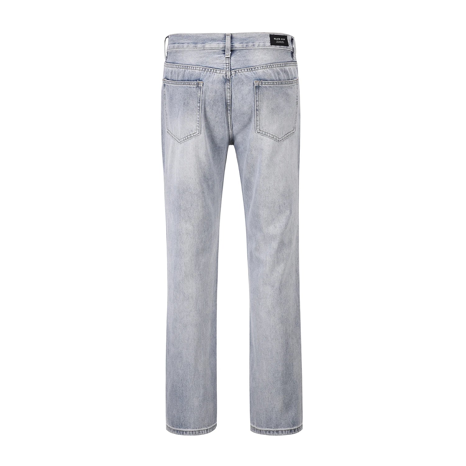 street wear washed hole destroyed skinny jeans denim hip hop blue cylinder male casual slim jeans pants ripped denim trousers stacked flare jeans