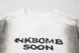 Gothic Vintage print – Men Y2K T Shirts Street Hip Hop Gradient Tshirt Retro Washed