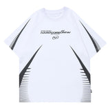 Vaporwave Tribal flame – Streetwear Men Oversized Tshirts Black White Splicing Graphi