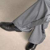 mens straight tube ice silk pants casual slacks youth thin wide leg pants business summer pants soft vintage trousers unique default style 983