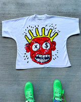 Vaporwave Graphic tee – Y2K Retro Casual Cartoon Print Round Short Sleeved Oversized