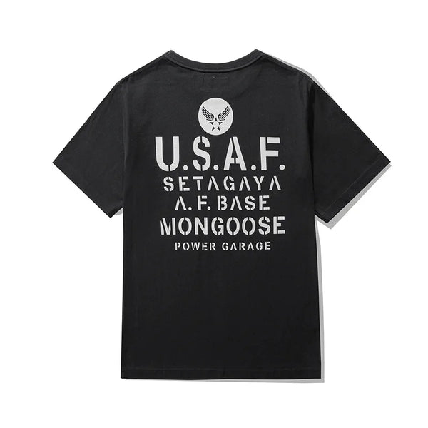 Y2k Oversized shirt – Amekaji Vintage Printed T Shirt Men 2023 Spring Summer New M