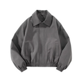 New Original Gray Short Coat Men Spring And Autumn American Retro High