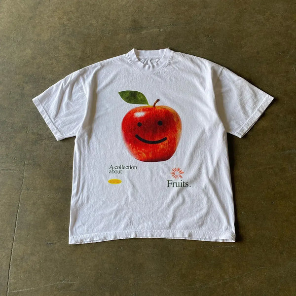 Cyberpunk Melting smiley – 2024 New Fashion Casual Gothic Short Sleeve Tops T Shirt Men
