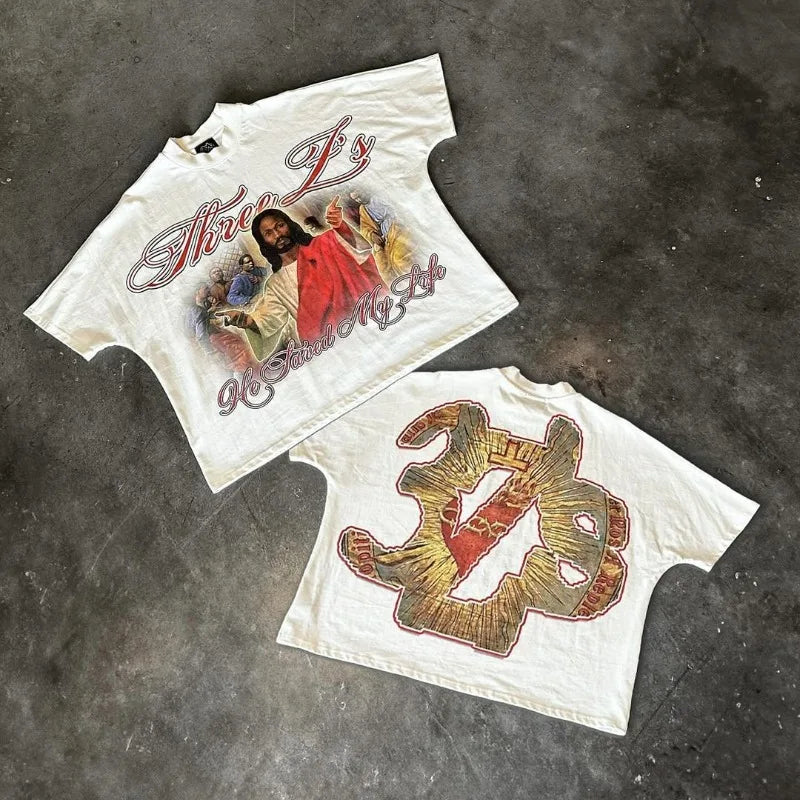 Gothic Graphic tee – 2024Y2K European And American Street Harajuku Retro T Shirt