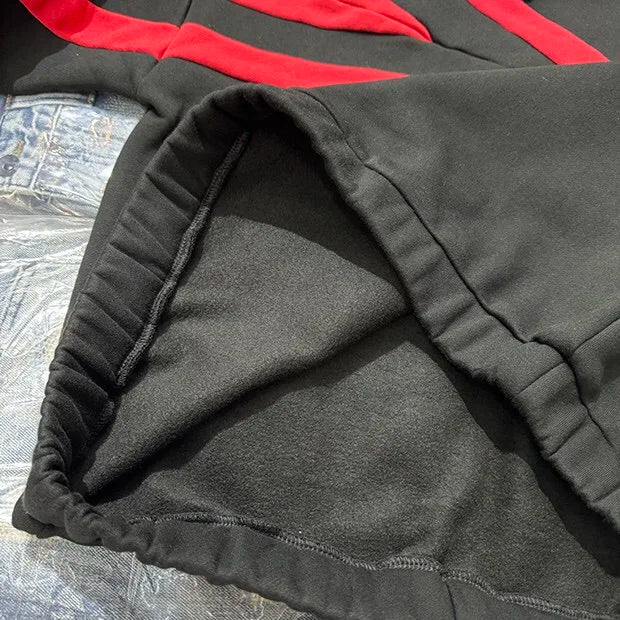 Black gothic hoodie with mysterious celestial moon designs
