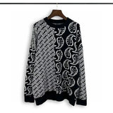techwear flame knit sweater with structured oversized fit, ideal for cold streetwear layers, men’s streetwear clothing piece 