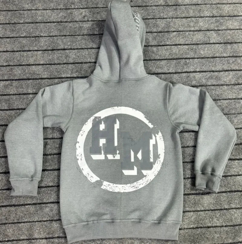 American Gothic Fashion Letter Pattern Print Oversized Hoodie Mens Y2K