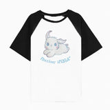 Skatercore Oversized shirt – American Flocking Cute Rabbit Pattern Short Sleeved T Shirt