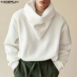 Fashion Casual Style Tops Incerun New Mens Pile Collar Design Hoodies