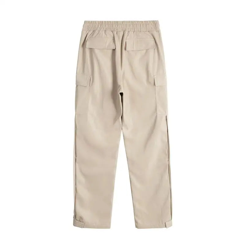 fashion casual hip hop joggers side button trousers elastic waist drawstring track sweatpants new cargo streetwear mens pants unique joggers style 4772