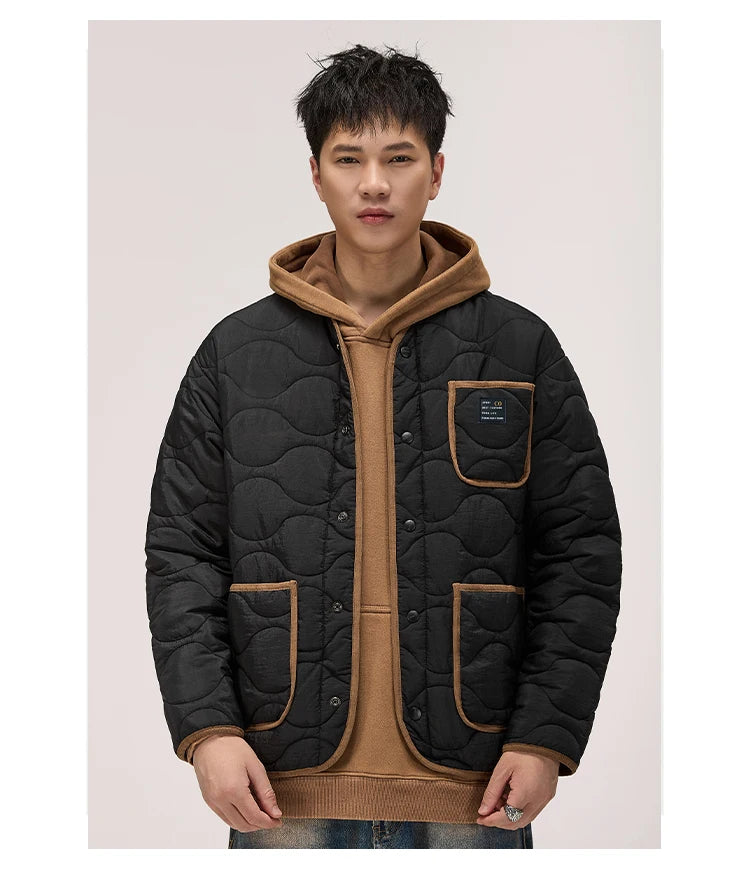 zip-up minimalist jacket, cold-season outfit - trendy urban streetwear fashion for men and women