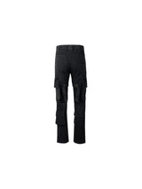 high street multi pockets tooling pants men army green cargo pants hip hop mopping trousers with band unique cargo style 191