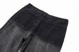 rainbowtouches men jeans unisex pants high street hip hop loose casual couple cargo straight patchwork gradient casual pants unique cargo style 597