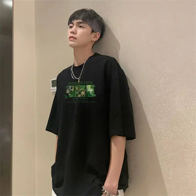 Sadcore Oversized shirt – Korean Style Street Letter Printed Short Sleeved T Shirt For