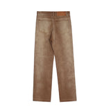 rainbowtouches men washed jeans vintage high street khaki gradient fashion trends jeans loose straight long pant casual pants unique jeans style 4081