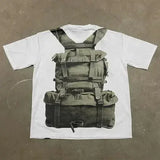 Harajuku Streetwear Y2K New T shirt Men Hip Hop Bulletproof Vest Graphic Print Oversized Cotton Short Sleeved Casual Tops Tees