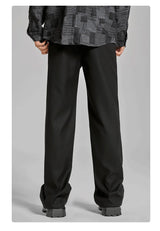 extended length edition men streetwear fashion hip hop vibe straight black pant casual business suit long pants trousers unique default style 1752