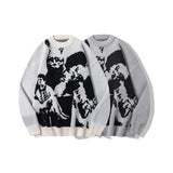 hip hop punk knitted oversized sweater mens autumn winter o neck long sleeve pullover streetwear unisex loose sweaters clothing - oversized streetwear hoodie, trendy hip hop fashion hoodie, graphic printed hoodie for men and women
