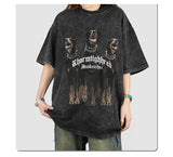 Sadcore Oversized shirt – Harajuku T Shirt Mens 2023 Summer Dog Letter Printed Vintage