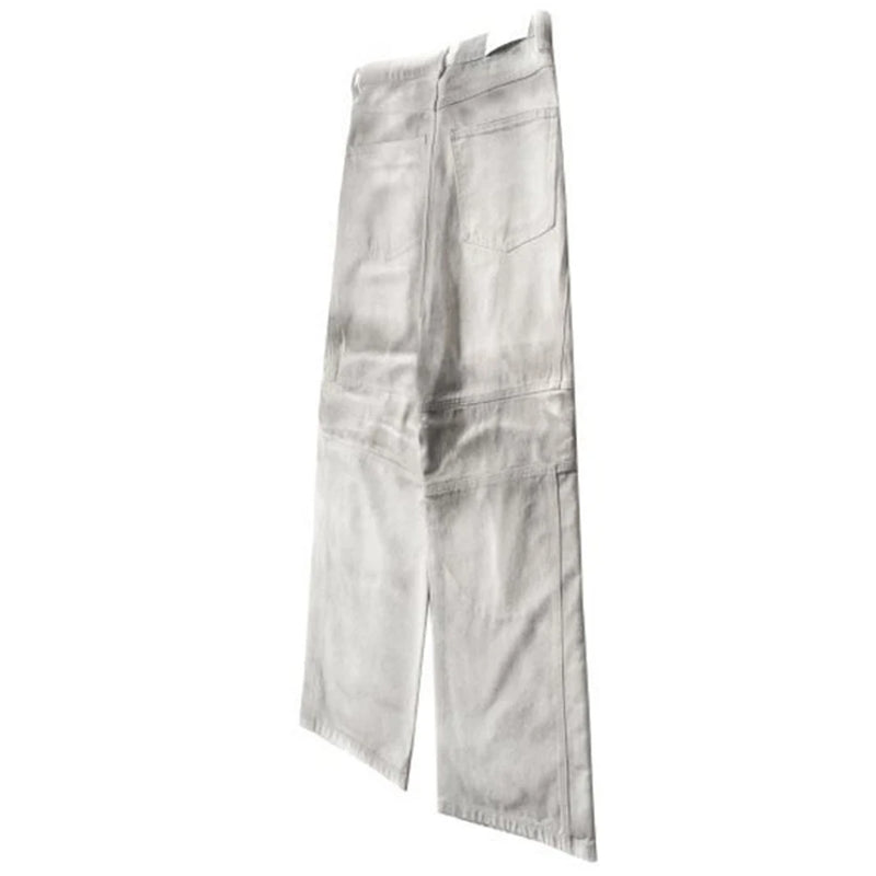 hi street dirty tie dye baggy jeans men pleated loose white straight jeans trousers luxury designer oversized denim pants unique jeans style 533