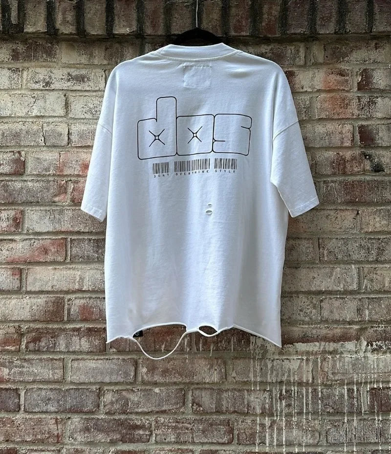 Harajuku Fashion Casual Loose Shirt Versatile Letter Cartoon Print Oversized T-shirt Women Y2k Harajuku Retro Short Sleeve Men