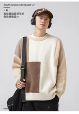 grunge knit pullover for fall and winter, oversized aesthetic with urban style, mens fashion layer for modern streetwear coll
