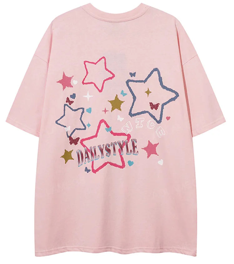 Sadcore Oversized shirt – Men Short Sleeve T Shirts Fun Comic Cartoon Print Tshirt Jap