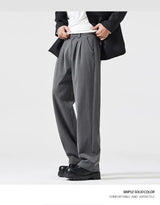 suit pant men korean streetwear fashion loose casual plus size straight suit pant office man commuter pants trousers unique default style 2232