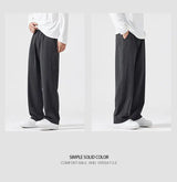 mens trend streetwear fashion loose casual plus size straight wide leg suit pant office man commute work pants trousers unique default style 2199