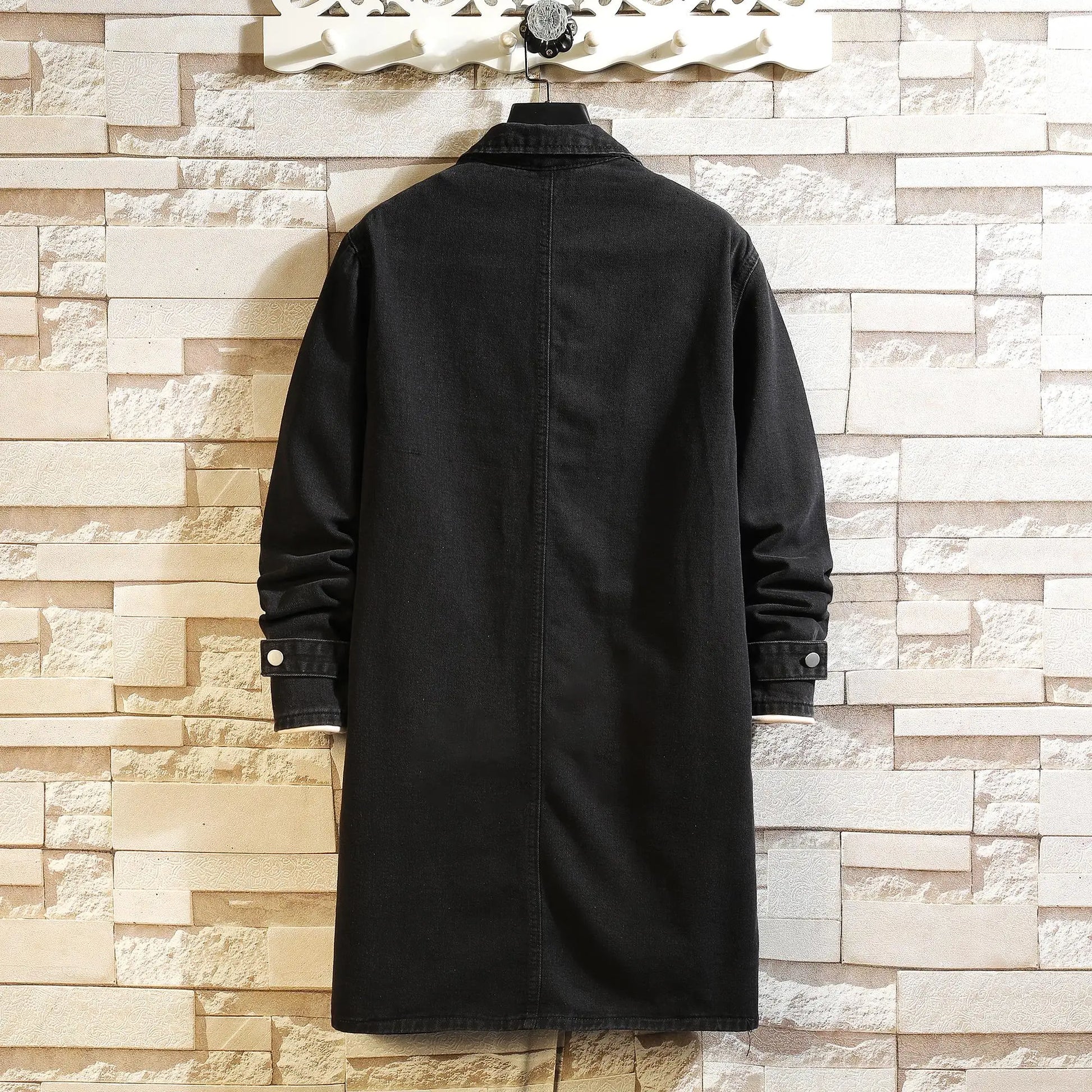 graphic style casual 6c5d3b style everyday men-long-jean-jacket-winter-men-women-trend-big-pockets-turn-down-collar-trenchcoat-outerwear-fashion-black-loose-denim-coats premium essential - quality high fashion fit hip hop streetwear design material urban wear print unisex image oversized streetwear design ID ff1b3