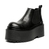 Increase Chelsea Men's Streetwear Fashion Thick Soled Platform Leather Casual Shoes Luxury Designer Boots Shoe for Men