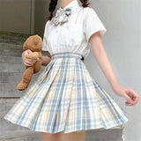 Jk Uniforms Gyaru School Uniform for Girl Student Pleated Skirt Uniform Set Women Short Sleeve Bow Tie Seifuku Japanese Style