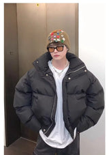 Simplicity Stand Collar Mens Parkas Heavy Winter Thicken Casual Short Cotton Jacket Warm Fashion Coats Male Streetwear New