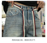 mens american streetwear fashion loose casual hip hop vintage denim baggy jeans pants man wide leg trousers y2k jeans men unique jeans style 2315