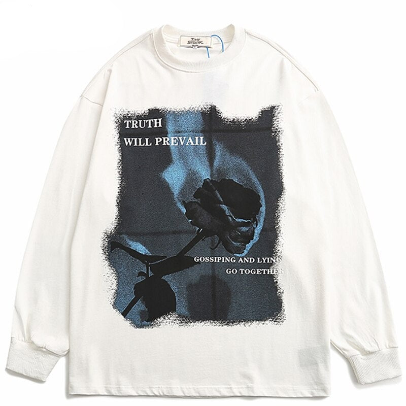 "Prevailing" Unisex Men Women Streetwear Graphic Sweatshirt Daulet Apparel
