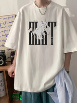 Y2k Crying character – 2024 New American Letter Print Short Sleeve Tee Shirt Mens