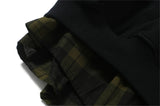Harajuku crying character featuring undermycar 2024 new high quality shirt plaid cover with layered zipper open up hoodie black