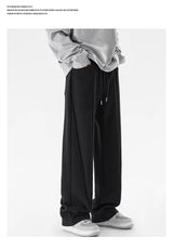 winter mens gray thickened straight leg sweatpants 2025 high street baggy drape pants korean fashion y2k casual trousers unique joggers style 152