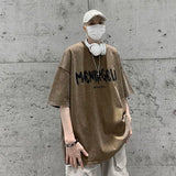 Anime Chrome logo – American Retro Washed Distressed Short Sleeved Mens Summer H