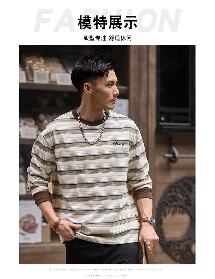 Gothic Melting smiley – Men Retro Fashion Streetwear Loose Casual Long Sleeve Plus S